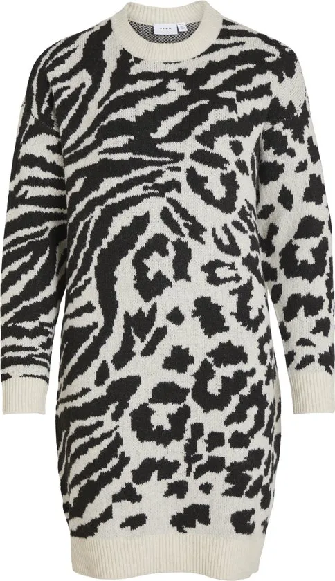 VILA Maat M VIALIRA L/S JACQUARD KNIT DRESS/SU/LC Dames Jurk