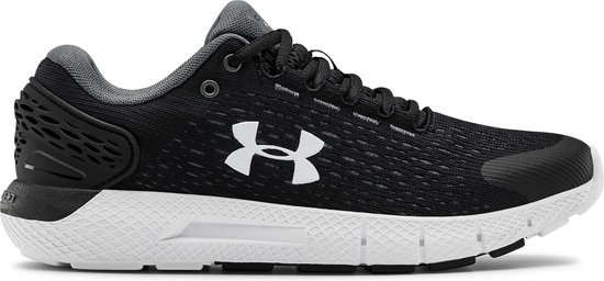 sneaker, running shoe, zwart, mesh upper, witte zool