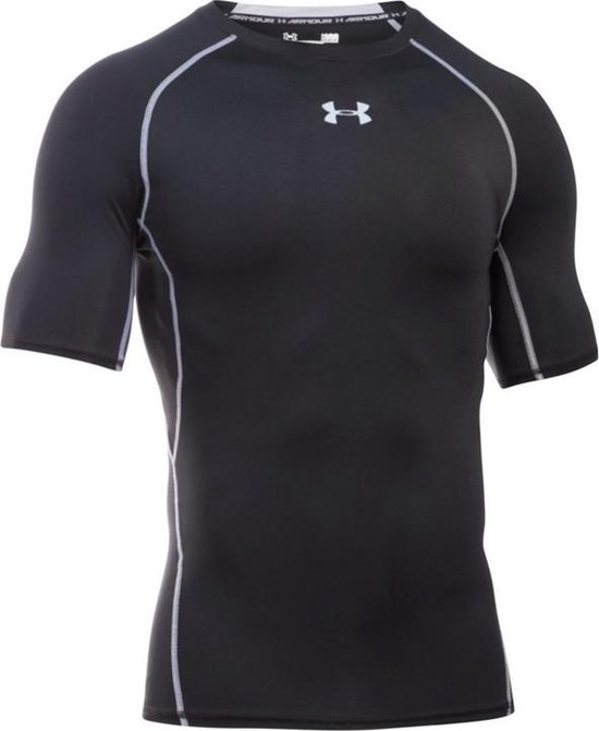 Under Armour  - Maat M - HG Armour SS Heren Sportshirt - Zwart