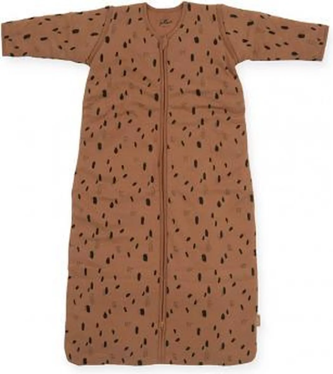 Baby slaapzak 110cm Spot caramel met afritsbare mouw