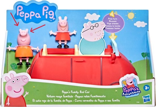 Peppa Pig, Peppa-familie auto, Speelset, Speelauto, Kleurrijk
