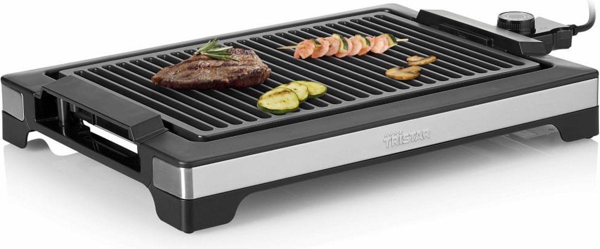 Tristar BP-2780 Grill & Elektrische barbecue – BBQ & Grillplaat Zwart – Bakoppervlakte: 37 x 25 cm
