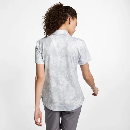 Nike Dri-Fit Aop Sport Polo - Maat S - Dames - Pure Platinum/White