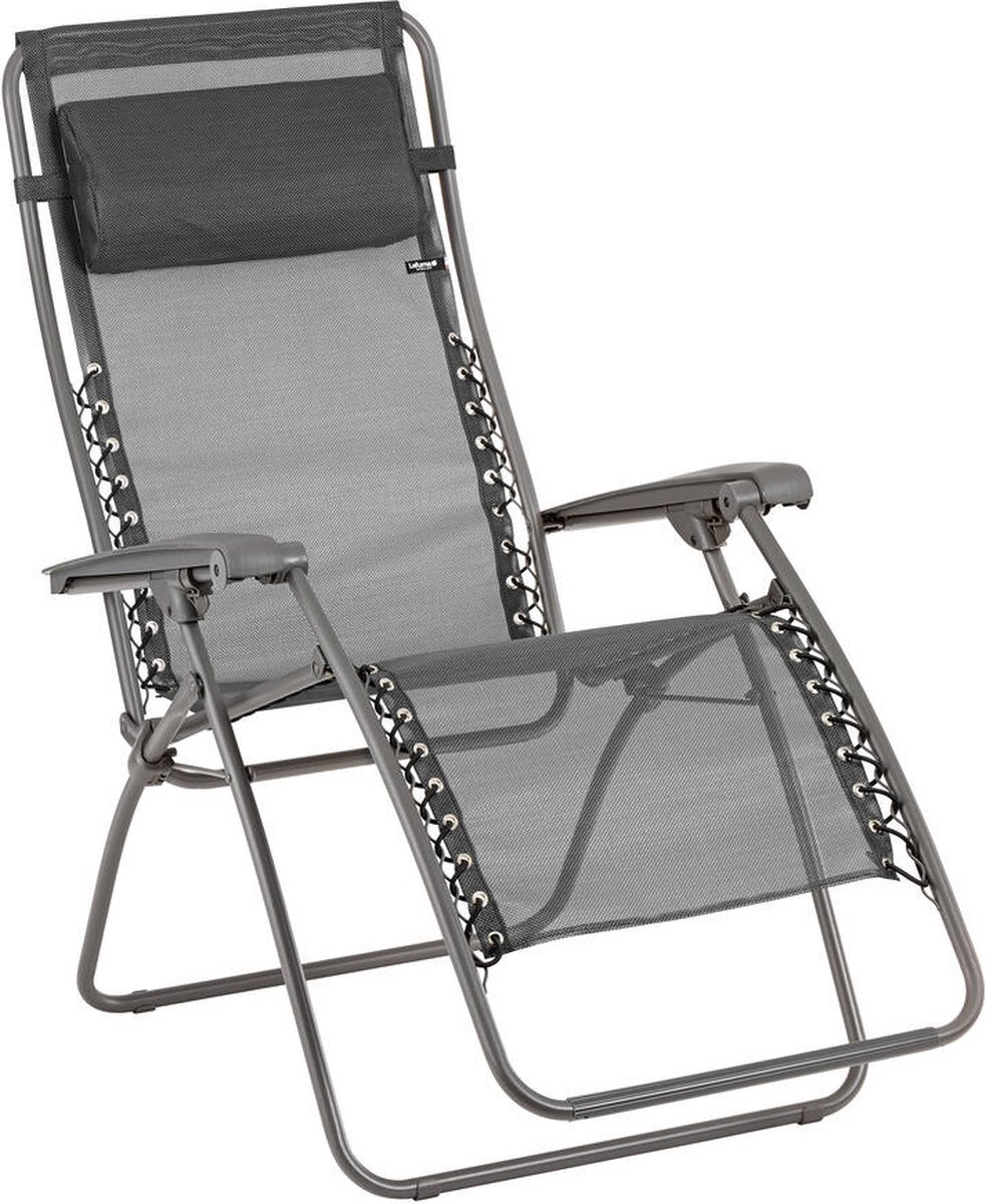 mixed-material, folding chair, lounge chair, grey, mesh fabric