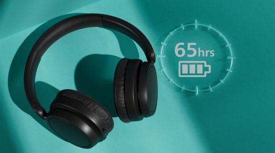Philips TAH5209 Draadloze over-ear-koptelefoon, 40mm driver, 65 uur speeltijd, Zwart