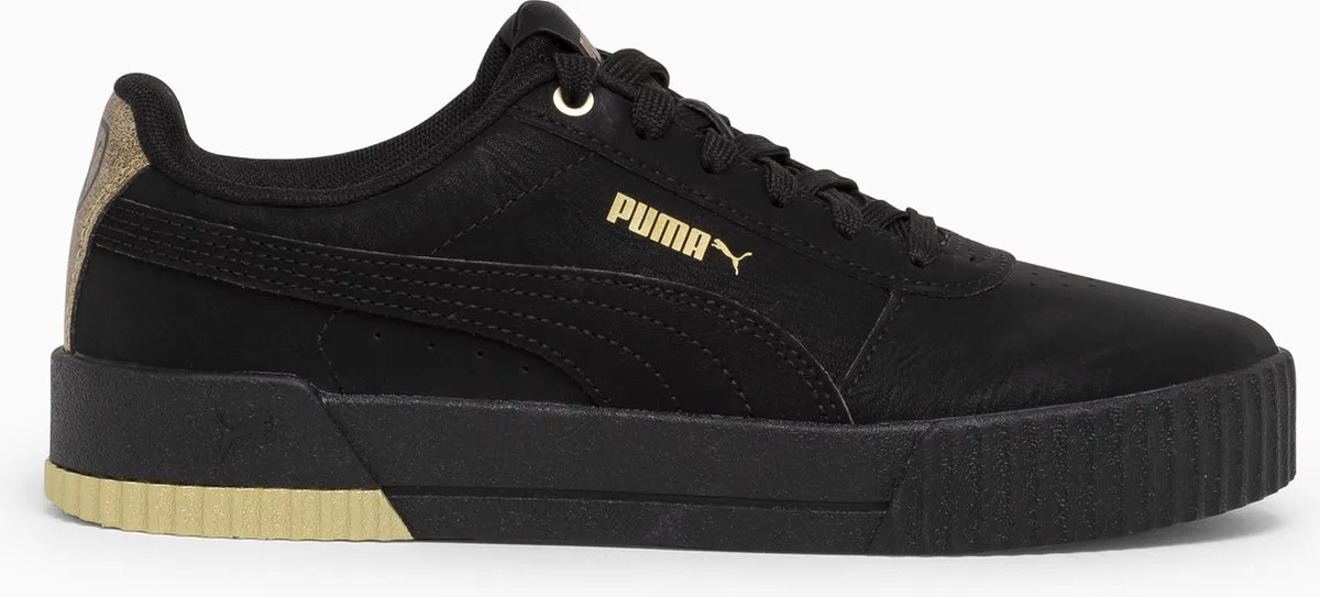 PUMA - maat 37.5-  Carina Raw Metallics Dames Sneakers - Black-Gold