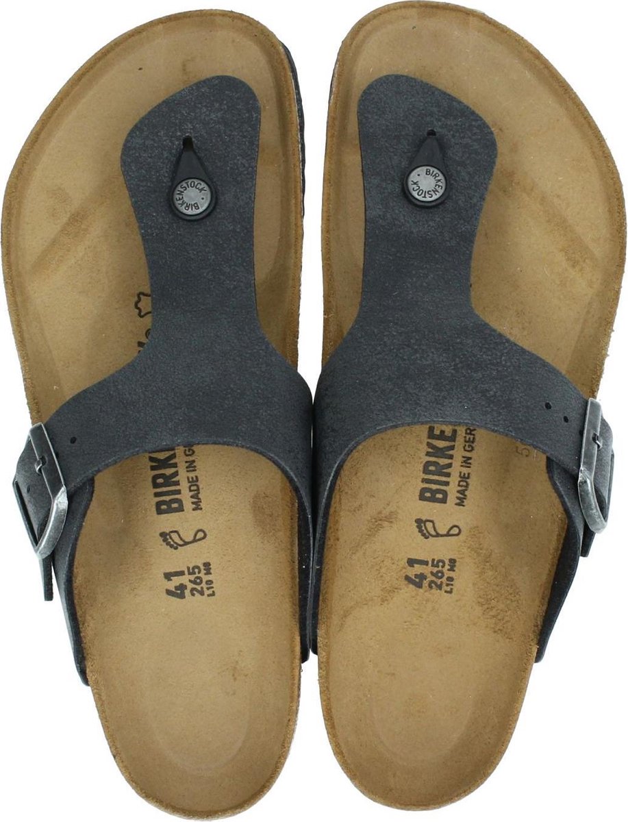 Birkenstock Ramses Regular Finished Birko-Flor Nubuck - 41 - Heren Teenslipper - Zwart