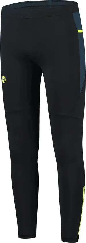 Rogelli Maat S Electro Hardloopbroek - Heren - Zwart, Donkerblauw, Fluor