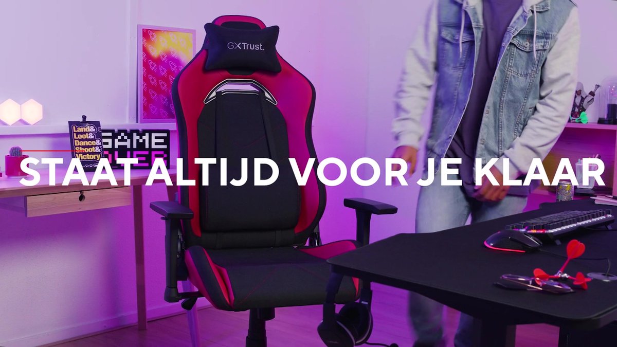 Trust GXT Ruya - Gaming Stoel - Ergonomisch - Bureaustoel - Verstelbaar - Gamestoelen - Gaming Chair