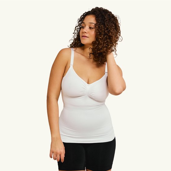 Carriwell Maat S Naadloos Voedingshemd met Shapewear - Wit