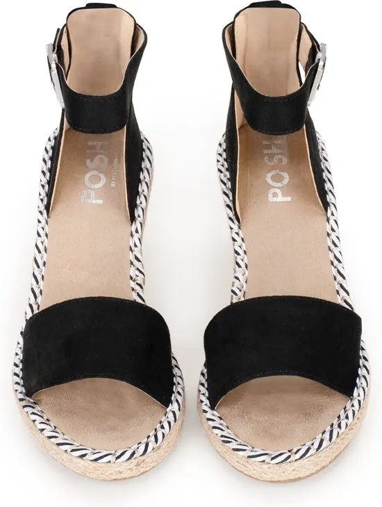 POSH by Poelman - Maat 38 - DADU Dames Sandalen - Zwart