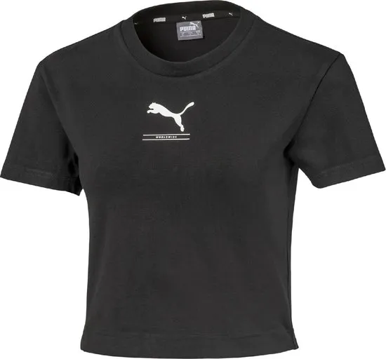 PUMA Nu Tility Fitted Tee Dames Sportshirt - maat L - Puma Black