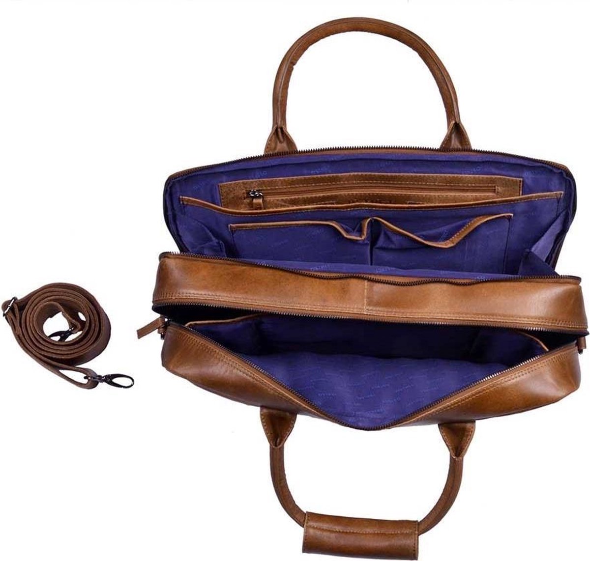 DSTRCT Fletcher Street Laptoptas - 17 inch - Cognac