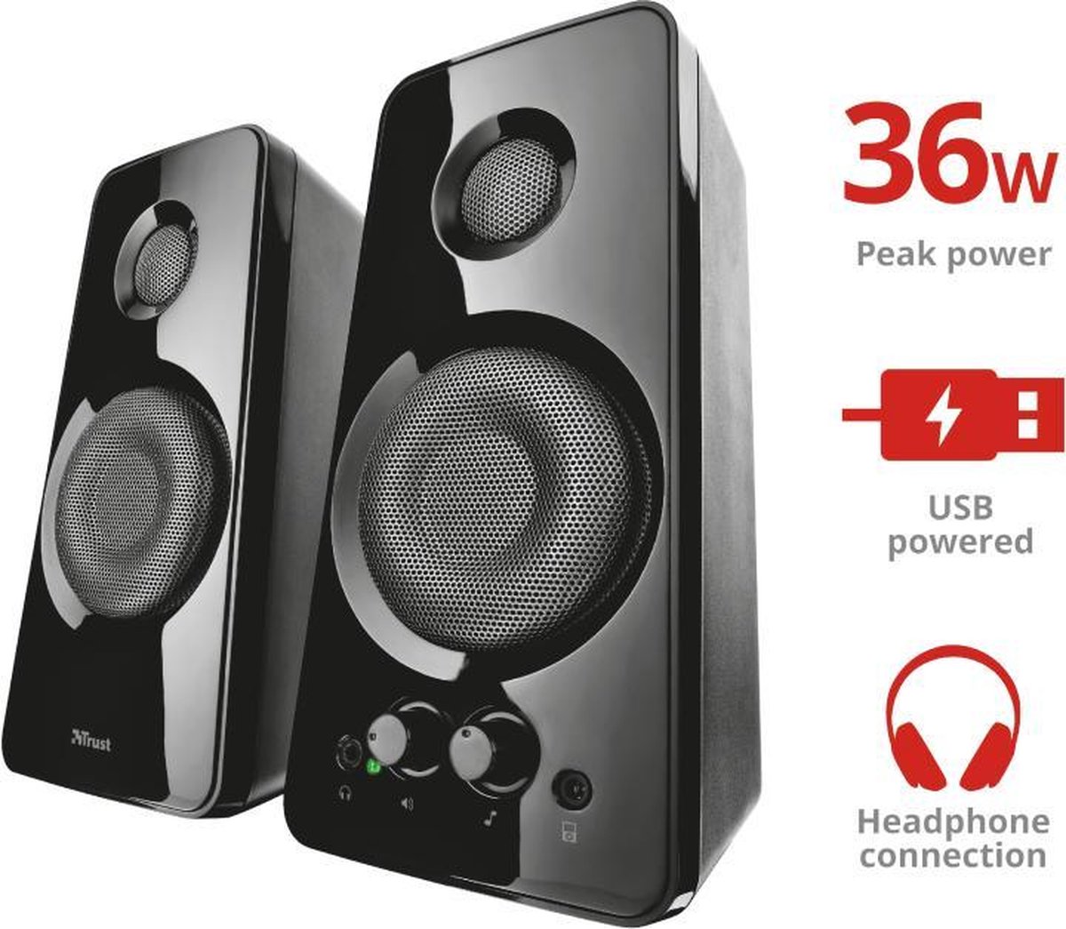 Trust Tytan 2.0 - PC Speakerset - Zwart