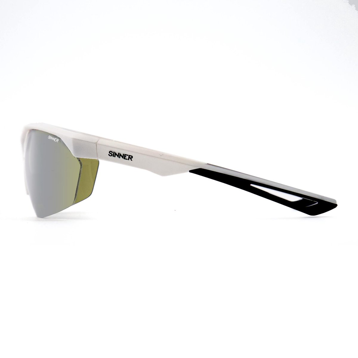 Sinner Pitch Golf Zonnebril - Mat Wit Frame - Sintrast Lens