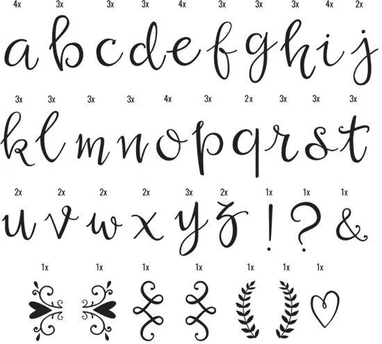 Symbolenset Script voor lightbox A4 &amp; A5