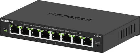 NETGEAR GS308E - Netwerkswitch - Gigabit - 8-Poorten