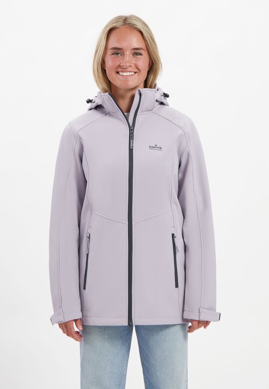 jacket, softshell, licht paarse, hooded, rits