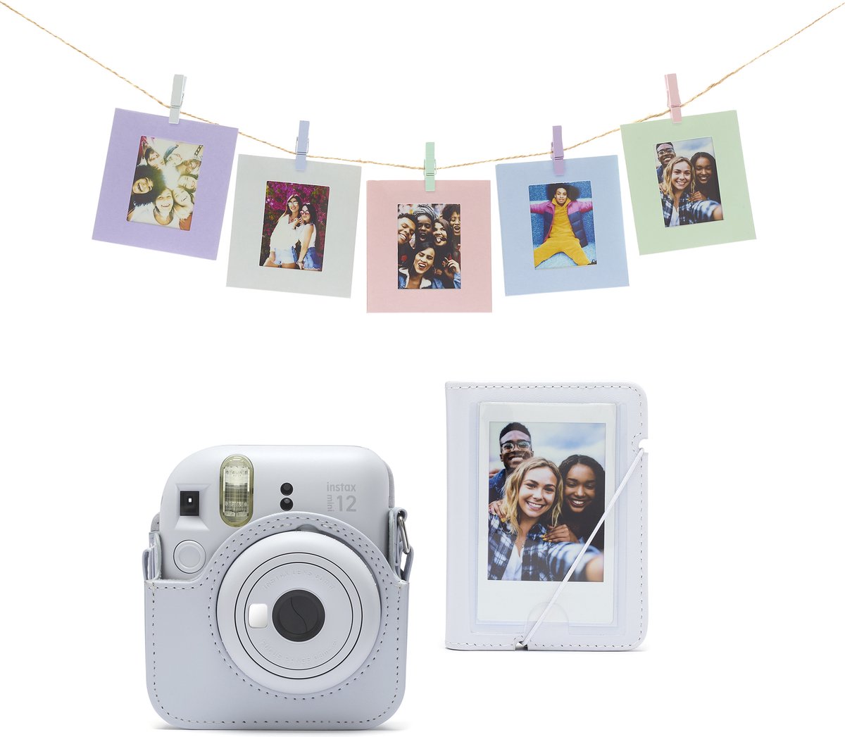 instax, camera, polaroid, white, pink camera case