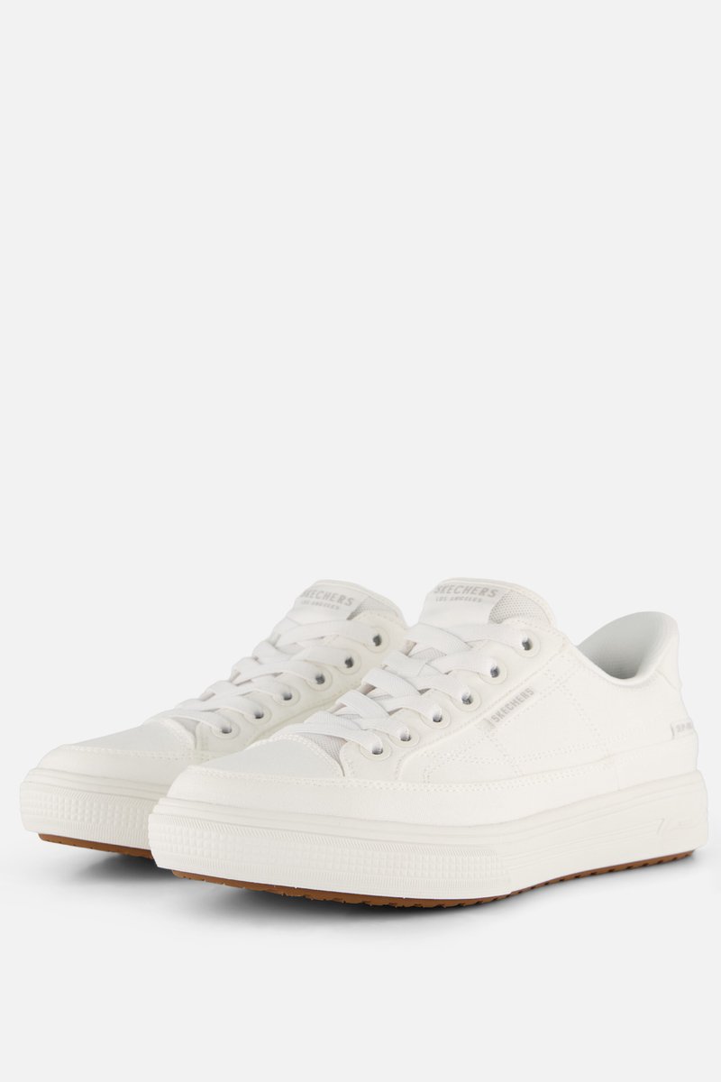 sneakers, wit, low-top, canvas, platform