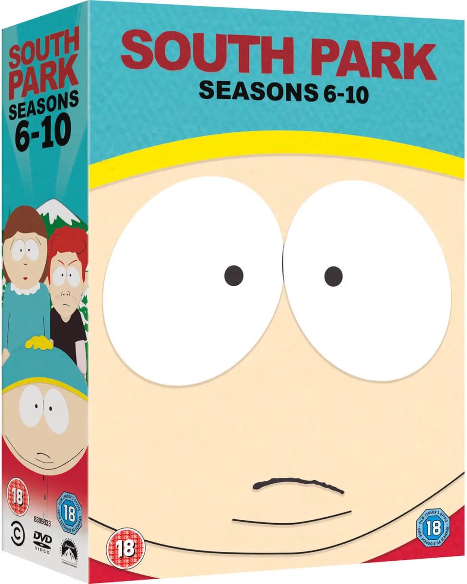 dvd, box set, south park, cartoon, seasons 6-10