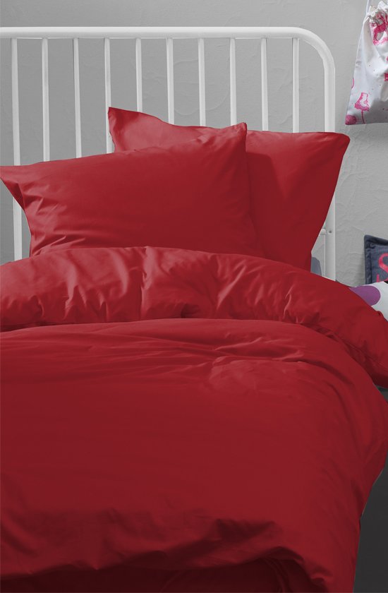 Dekbedovertrekset katoen 100 x 135 (24) red uni Damai