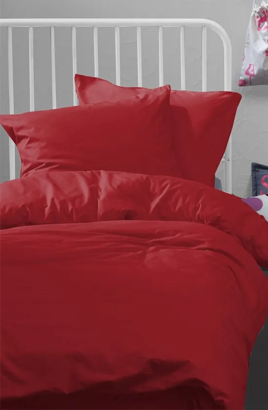 Dekbedovertrekset katoen 100 x 135 (24) red uni Damai