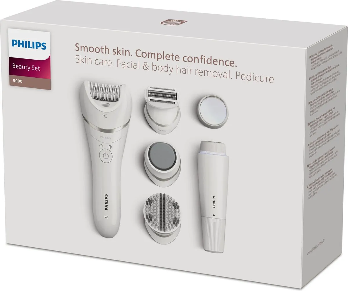 Philips Epilator Beauty Set Series 9000 BRE770/92 - Wet & Dry - Epileerapparaat Dames - Wit