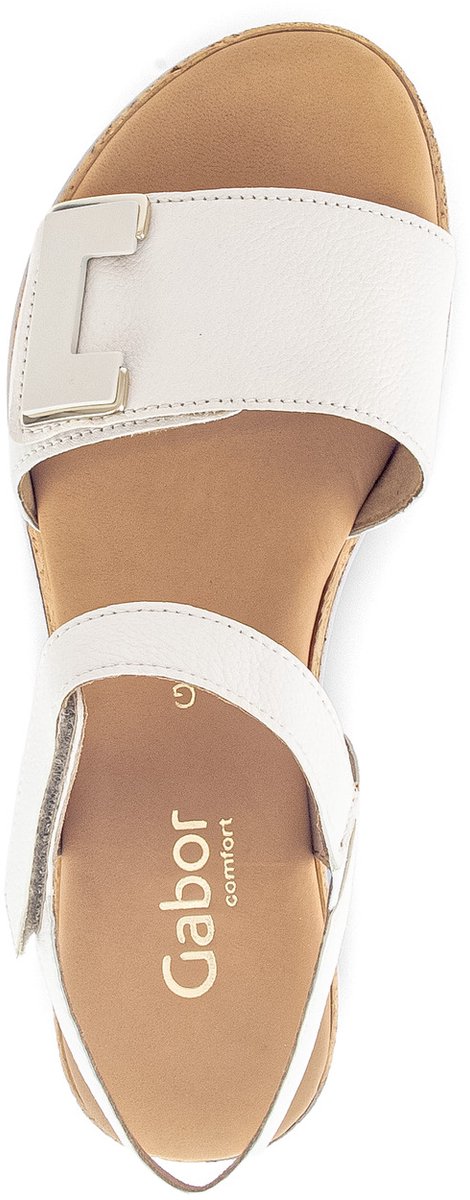 Gabor - maat 41 - Dames Sandalen - wit / zilver