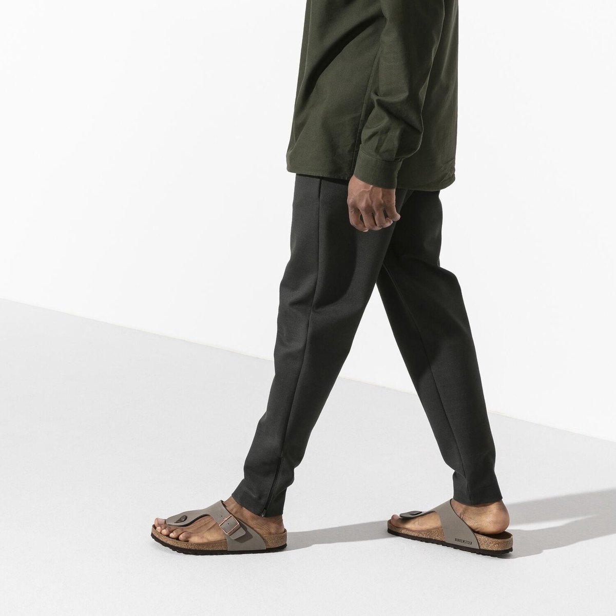 Birkenstock - Maat 43 - Ramses Heren Slippers Regular fit - Stone