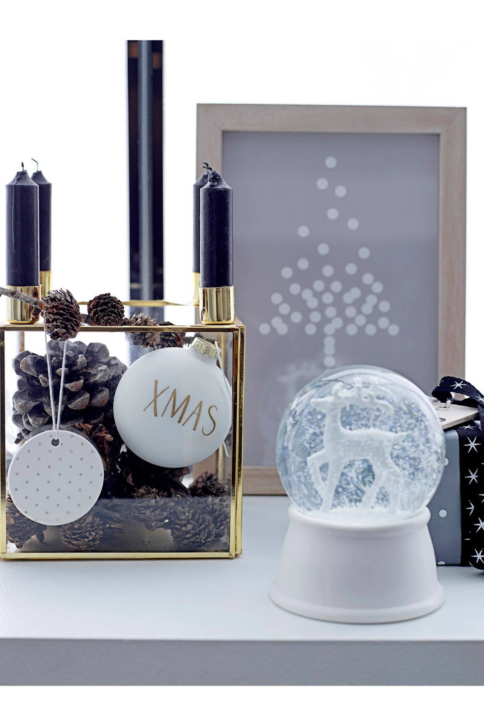 3253-8ced-4b85-ad76-d202eb42dc7d Incompleet - Bloomingville glazen kerstballen (8 cm) (set van 4)