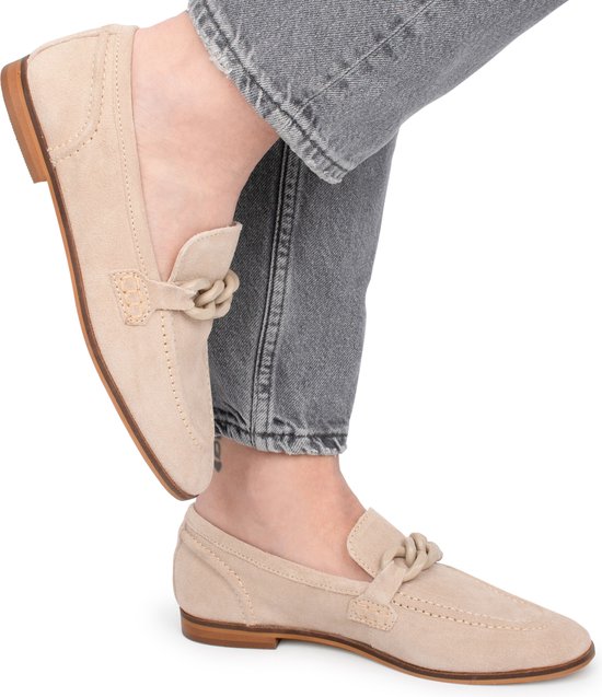 PS Poelman - Maat 40 - JENNY Dames Loafers - Beige/Zand