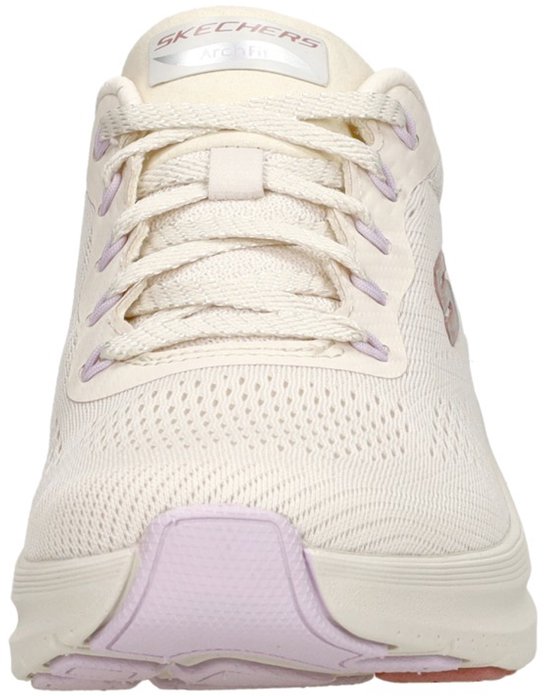 sneaker, lace-up, mesh, cream, pink accents