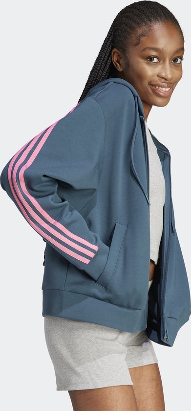 adidas Maat L  Sportswear Future Icons 3-Stripes Ritshoodie - Dames - Turquoise