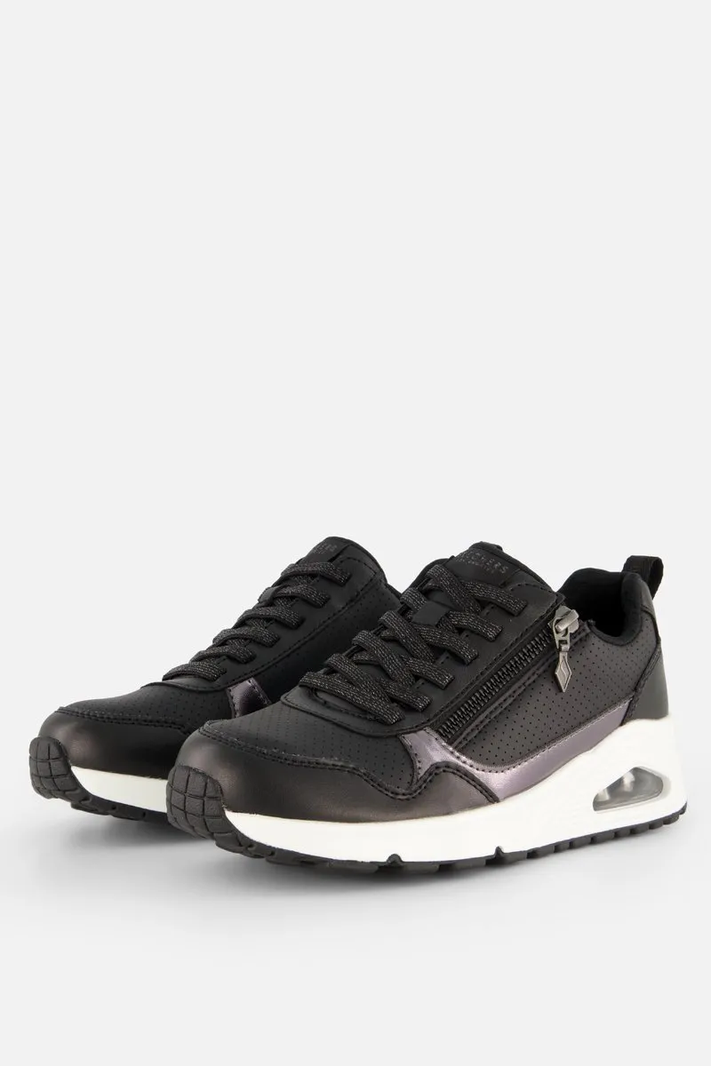 sneakers, zwart, veters, rits, sportschoenen