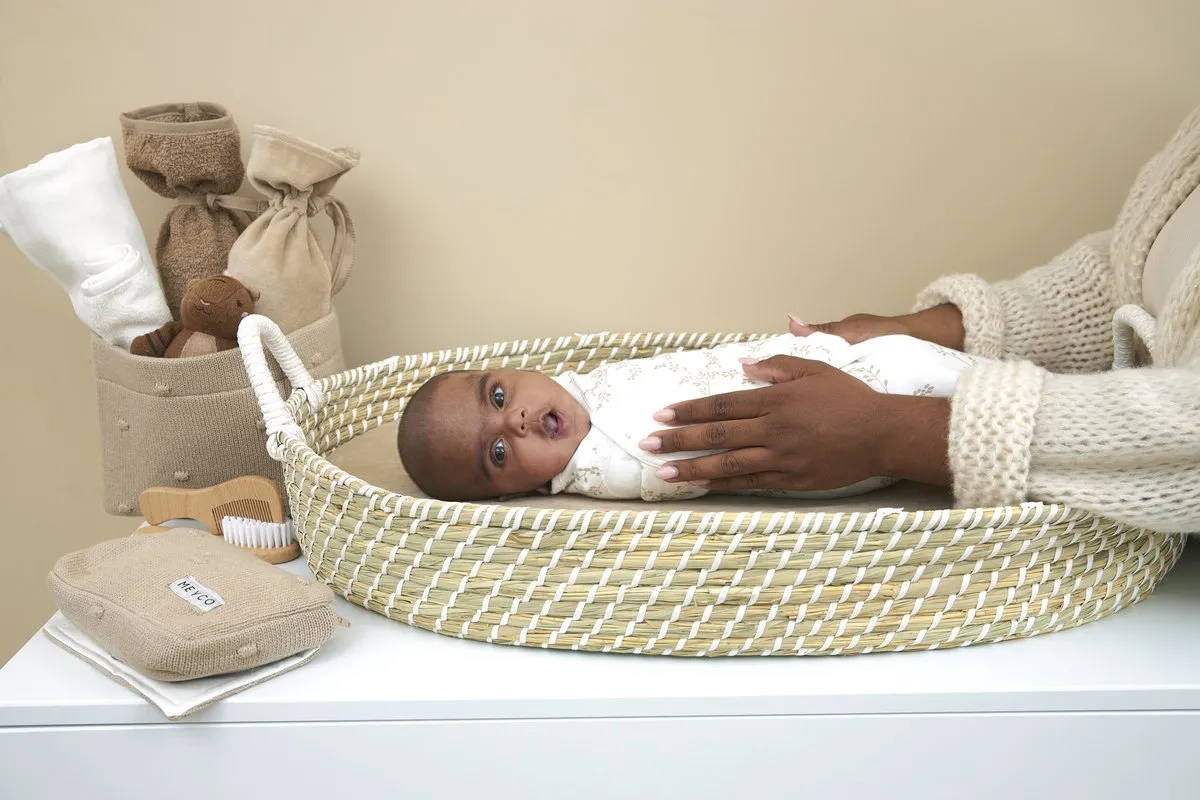 Meyco Baby Branches/Uni swaddlemeyco inbakerdoek - 2-pack - sand - 4-6 maanden