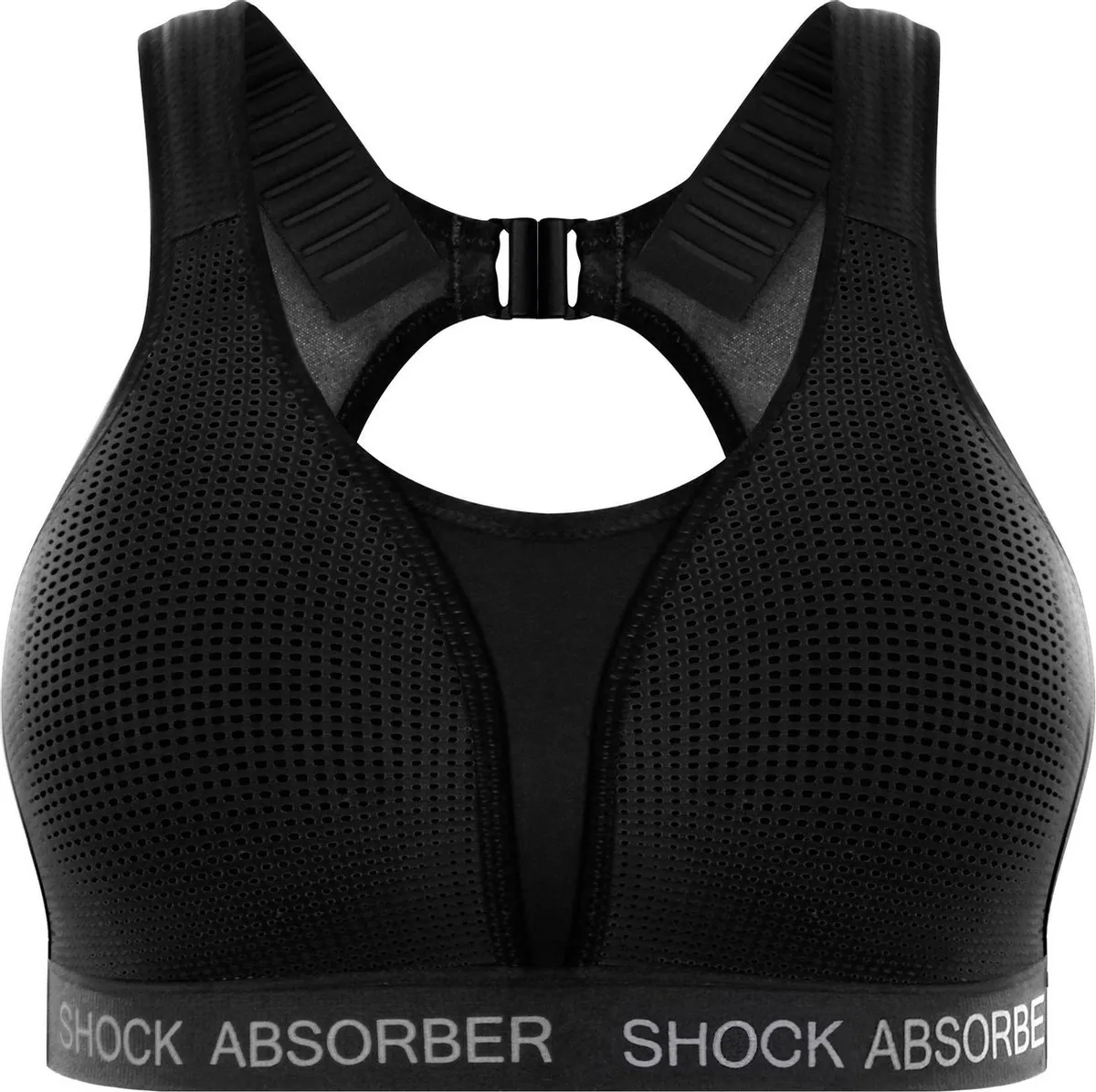 Shock Absorber - Maat 85D - Ultimate Run Bra Padded Sportbeha Dames - Zwart Silver