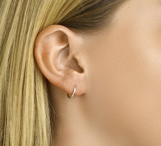 The Jewelry Collection -  Oorringen Ronde Buis - Zilver