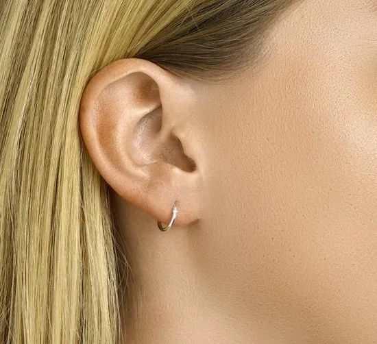 The Jewelry Collection -  Oorringen Ronde Buis - Zilver
