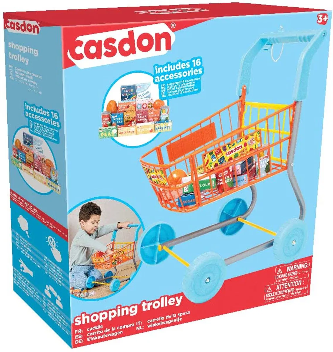 winkelwagentje, shopping trolley, speelgoed, plastic, accessoires included