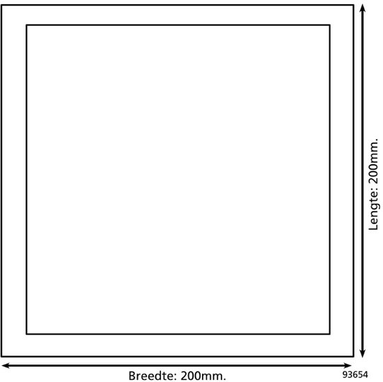 EGLO Led Glenn - Inbouwspot - 200X200mm. - Zilver - Gesatineerd