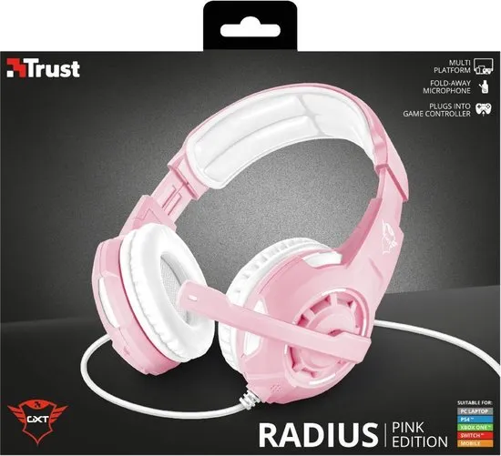 GXT 310 Radius - On-ear Gaming Headset voor PS4 en PC - Roze/Wit