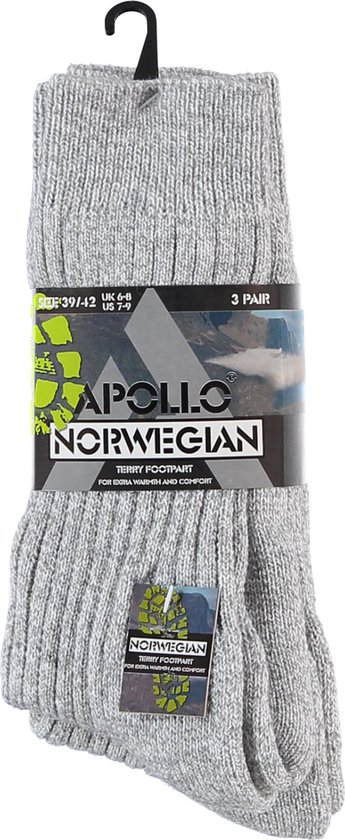 Apollo 6P Noorse Sokken Grijs - Maat 39-42