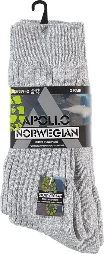 Apollo 6P Noorse Sokken Grijs - Maat 39-42