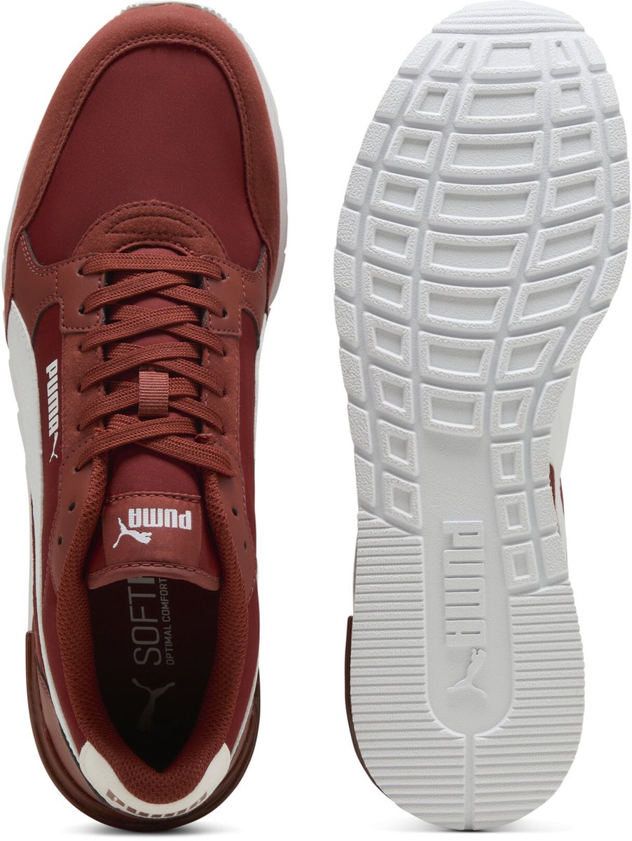 sneaker, rood, leer, veters, sport