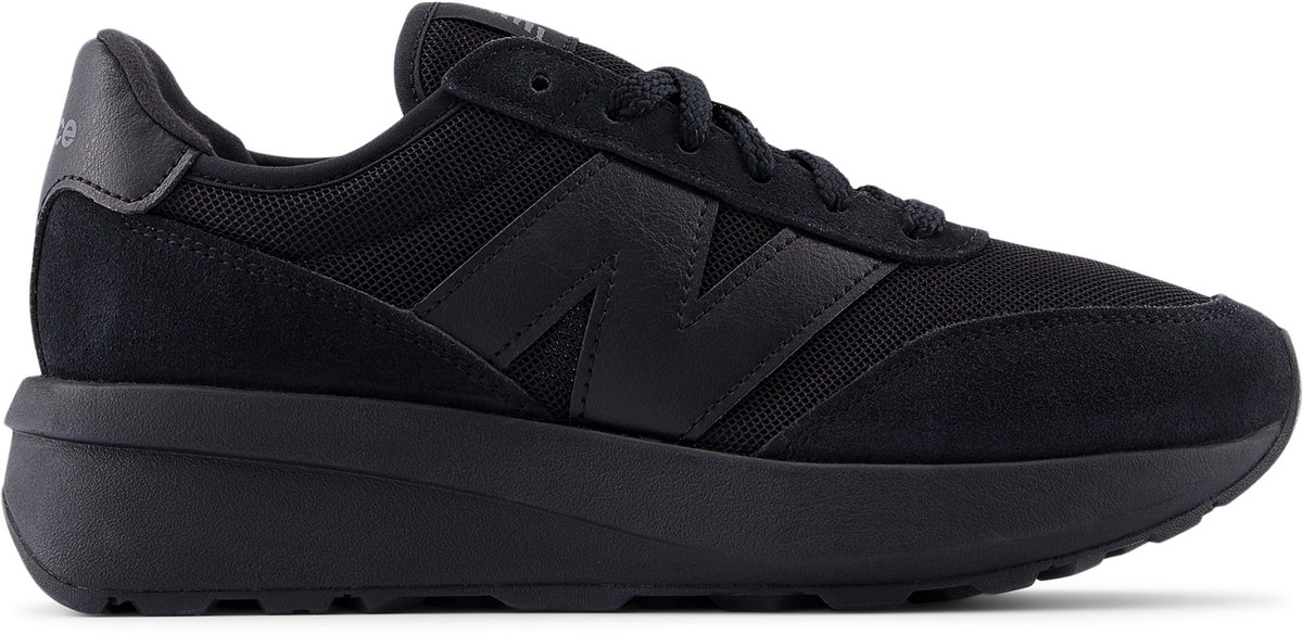 sneaker, zwart, mesh, suede, platform