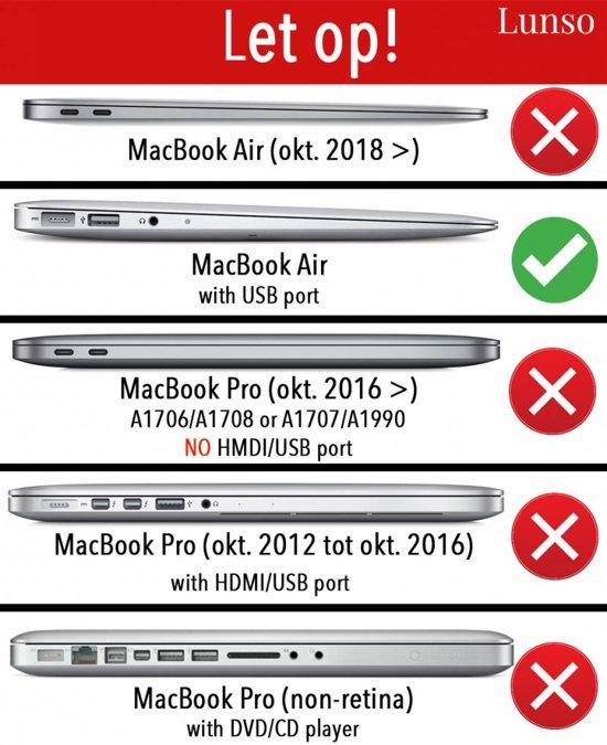 Lunso - hardcase hoes - MacBook Air 11 inch - marmer zwart/goud