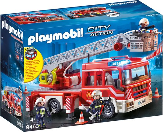 DGMoutlet-nl-PLAYMOBIL-City-Action-Brandweer-ladderwagen-9463 PLAYMOBIL City Action Brandweer ladderwagen - 9463