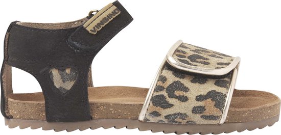 sandalen, zwarte band, leo print, laag model, sleehak?