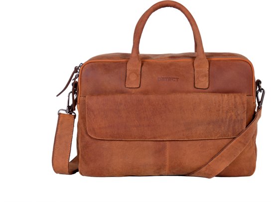 DSTRCT Wall Street Laptoptas - 17 inch - Cognac
